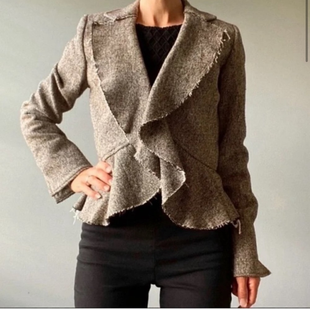 BANANA Republic wool blend tweed cropped jacket size 2
